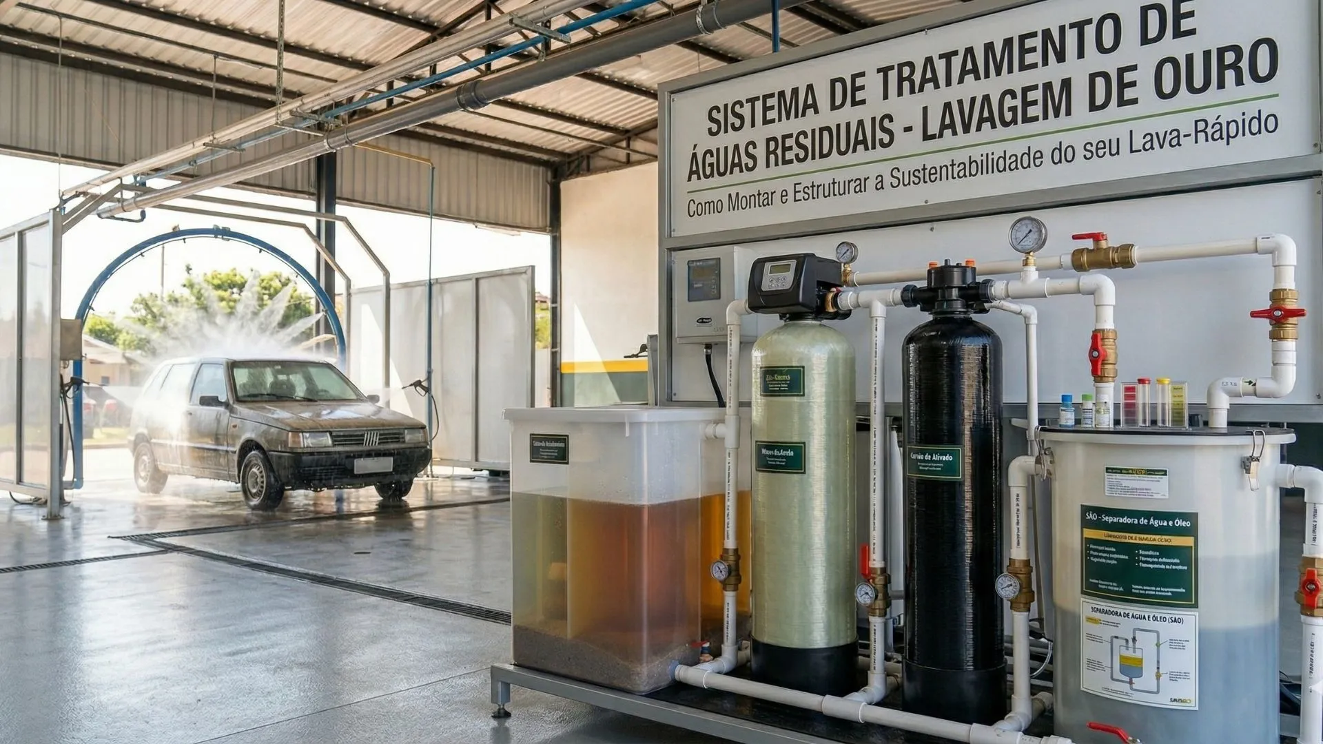 Como Montar e Estruturar o Tratamento de Águas Residuais no Lava Rápido
