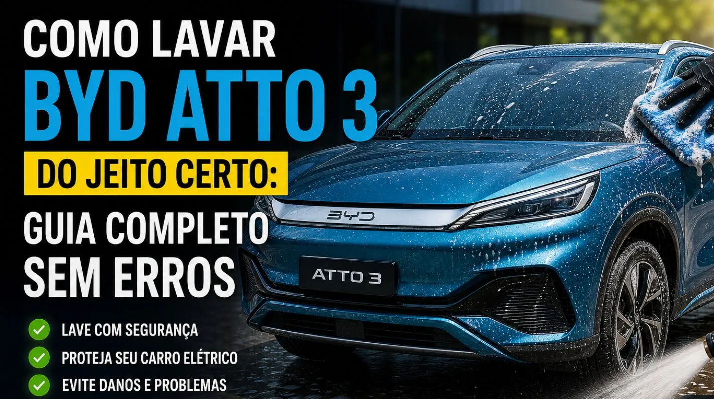 Lavagem do BYD Seal com método dos dois baldes e luva de microfibra